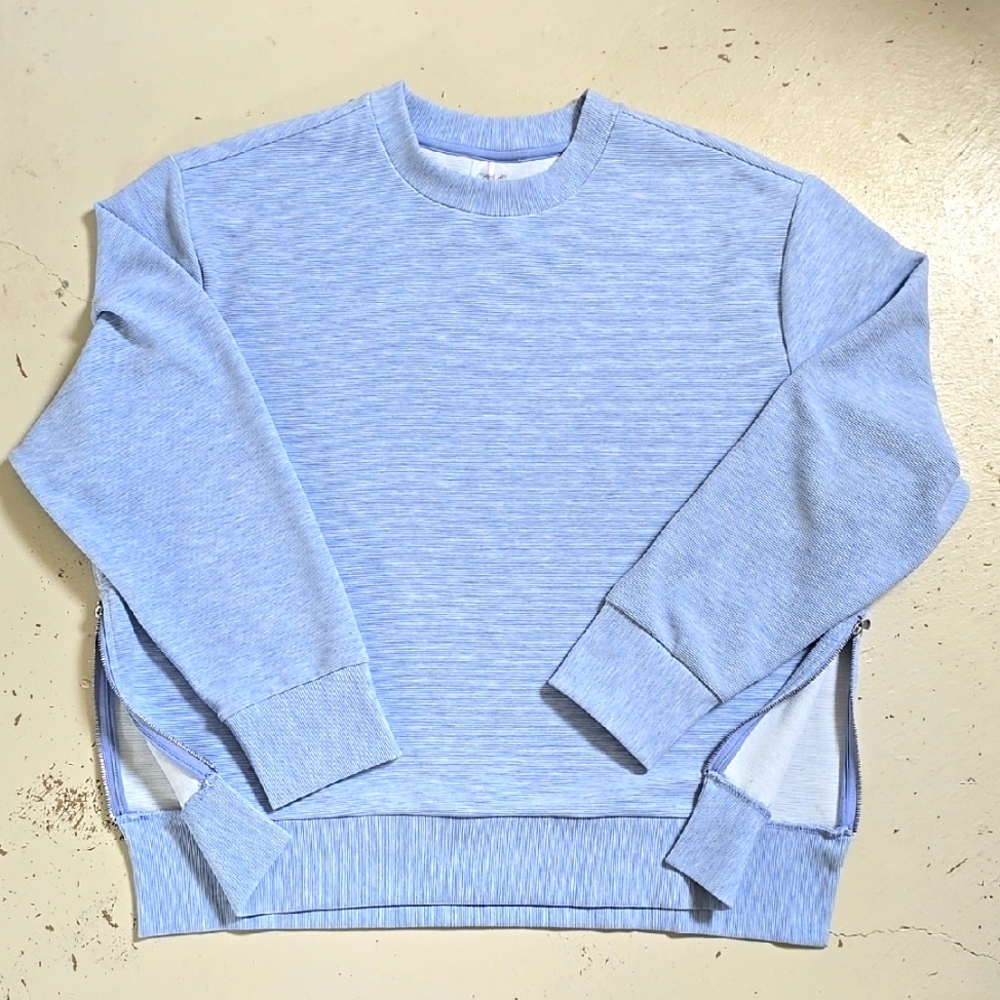Pastel Blue Calia Elevate Ottoman Side Zip Sweatshirt Longsleeve XL